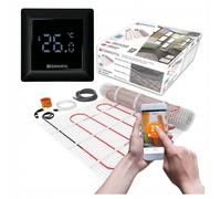 Termofol Kit Riscaldamento a Pavimento con Termostato - Riscaldamento Elettrico a Pavimento - Superficie - 1,5 m² - Potenza 150W/m², per Bagno, Soggiorno e Cucina - Termostato - H6WIFI Nero