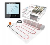 Termofol Kit Riscaldamento a Pavimento con Termostato - Riscaldamento Elettrico a Pavimento - Superficie - 9 m² - Potenza 150W/m², per Bagno, Soggiorno e Cucina - Termostato - H1 Nero