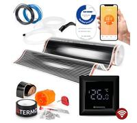 Termofol Riscaldamento Elettrico a Pavimento Set - Kit Riscaldamento con Termostato H6 Wifi Riscaldamento ausiliario Potenza 220W/m² - Superficie 2 m² Riscaldamento Elettrico a Pavimento
