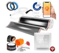 Termofol Riscaldamento Elettrico a Pavimento Set - Kit Riscaldamento con Termostato H6 Wifi Riscaldamento ausiliario Potenza 220W/m² - Superficie 2,5 m² Riscaldamento Elettrico a Pavimento