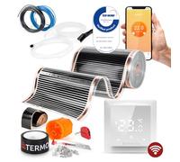 Termofol Riscaldamento Elettrico a Pavimento Set - Kit Riscaldamento con Termostato H6 Wifi Riscaldamento ausiliario Potenza 80W/m² - Superficie 6 m² Riscaldamento Elettrico a Pavimento