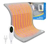 Termoforo Elettrico,40cm×76cm Scalda Sonno, Cuscino riscaldante con 10 impostazioni della temperatura e 3 funzioni timer, cuscinetto termico per schiena, collo, spalle e pancia, morbida flanella