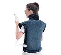 Termoforo Elettrico Cervicale e Spalle, Schiena, Cuscino Termoforo Elettrico 60 x 85 cm con 4 Livelli di Temperatura, 90 Min Spegnimento Automatico e Protezione Contro Il Surriscaldamento, Lavabile