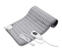 Termoforo Elettrico per Schiena,Pad Elettrico con Spegnimento Automatico,Cuscino Riscaldante Elettrico con Timer di 4 Ore e 6 Livelli di Riscaldamento Spegnimento Automatico,Grigio,17x33in