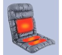 Termoforo Elettrico per Sedia da Ufficio con Supporto Airbag Lombare, Cuscino Termico Elettrico da 12V, Cuscino Riscaldabile con 3 Impostazioni di Temperatura(Gray)