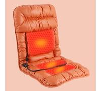 Termoforo Elettrico per Sedia da Ufficio con Supporto Airbag Lombare, Cuscino Termico Elettrico da 12V, Cuscino Riscaldabile con 3 Impostazioni di Temperatura(Orange)