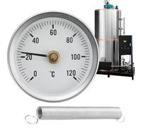 Termografo A Molla 63 mm Acciaio Inox Regolabile Forniture | Termometro Per Tubi Acqua Calda Per Interni Casa Giardino Caldaie Scambiatori Calore Vapore