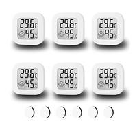 Termoigrometro Digitale, Termometro Igrometro Interno, 6 Pezzi Griness Piccolo Misuratore Temperatura E Umidità Dell'Aria Con Display In ℉/℃, Sensore Temperatura Digitale Ad Alta Precisione
