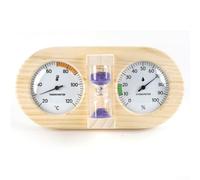 Termoigrometro per sauna in legno con quadrante in vetro e timer da quindici minuti per un controllo preciso del calore e dell'umidità (C)