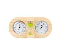 Termoigrometro Sauna per 3in1 con Timer 15min Termoigrometro(Green ℉) | Timer sabbia 15min integrato, gestione per tempo sauna, relax ottimale, naturale, resistente