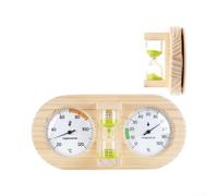 Termoigrometro Sauna per 3in1 con Timer 15min Termoigrometro(Green ℃) | Timer sabbia 15min integrato, gestione per tempo sauna, relax ottimale, naturale, resistente