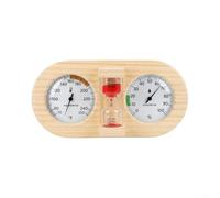 Termoigrometro Sauna per 3in1 con Timer 15min Termoigrometro(Red ℉) | Timer sabbia 15min integrato, gestione per tempo sauna, relax ottimale, naturale, resistente