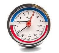 Termomanometro 4 Bar, 0-120°C, Ø 80mm, Posteriore Assiale - Strumento Combinato Per Misurazione Di Pressione E Temperatura
