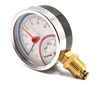 Termomanometro 4 Bar, 0-120°C, Ø 80mm, Radiale Inferiore - Strumento Combinato Per Misurazione Di Pressione E Temperatura