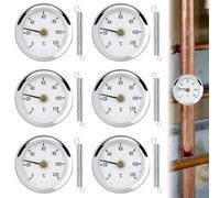 Termometri a tubo di riscaldamento, 6 pezzi, termometro tubolare, indicatore di temperatura con molla Clip-On, termometro a puntatore 0 - 120 °C 63 mm