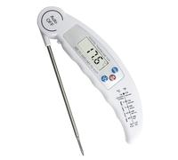 Termometri da Cucina, Termometri per Barbecue a Lettura Istantanea, con Controluce Display LCD, con Sonda Lunga Pieghevole e Schermo LCD, per Carne Latte Barbecue Liquidi, Bianco