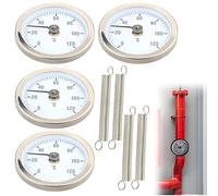 Termometri per Tubi Di Riscaldamento, 4 Pezzi Termometro Bimetallico, Termometro Di Superficie Del Tubo Dell'acqua Calda Con Clip, Termometro a Molla Bimetallico Da 63 mm per Tubi, Superfici, Olio