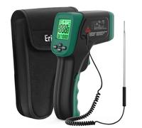 Termometro a infrarossi ERICKHILL da -50 °C a 800 °C, termometro laser digitale senza contatto con sonda per carne da -50 °C a 300 °C, emissività regolabile - Adatto per cottura/grigliatura/congelamen