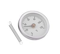 Termometro a Molla, 63mm Impermeabile Antipolvere IP55 0-120° Termometro a Molla Bimetallico Morsetto Per Superficie del Tubo sul Termometro