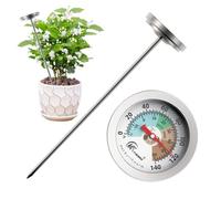 Termometro a pavimento - Sonda compost in acciaio inossidabile 20 cm con quadrante 50 mm | Tester da giardino profondità di penetrazione per tracciamento del suolo compost | Strumento per giardinaggio