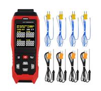 Termometro a termocoppia Data Logger con 8 sonde di tipo K, 4 canali K/J/T Tipo Termometro digitale HVAC Temperatura Meter w/5000 Gruppi Records & Export, gamma -328 ~ 2000 ° F, allarme e