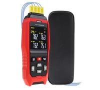 Termometro a Termocoppia Termometro Digitale Data Logger 4Canali tipo K/J/T Misuratore di Temperatura, Registratore di Temperatura con Allarme Sonoro e Luminoso -200~1372°C (-328~2501°F)