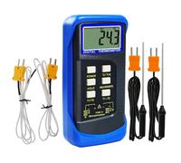 Termometro A Termocoppia Termometro Digitale Di Tipo K Termometro Hvac Misuratore Di Temperatura Doppio Con 4 Termocoppie, Misurazione Della Temperatura Max/Min/Media, -50~1300°C (-58~2372°F), Blu