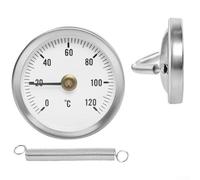 Termometro a tubo 63 mm, misuratore bimetallico della temperatura della molla per il monitoraggio della temperatura del tubo dell'acqua del tubo di riscaldamento in acciaio inossidabile