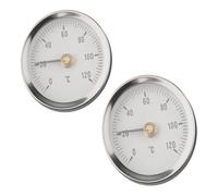 Termometro a tubo con morsetto in acciaio inossidabile,confezione da 2,quadrante da 63 mm,indicatore di temperatura da 0 a 120°C con attacco a molla for misurazioni accurate dei tubi di riscaldamento