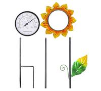 Termometro all'aperto - Termometro decorativo | indicatore di temperatura esterno | Metro per l'umidità interna per patio | Strumento di di girasole in metallo per la decorazione del cortile da g