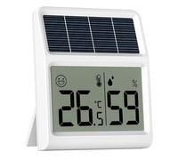 Termometro Ambiente Igrometro Solare, Alimentato dalla luce naturale interna senza bisogno di batterie, Termoigrometro Digitale, Igrometro Umidità Casa