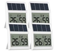 Termometro Ambiente Igrometro Solare, Alimentato dalla luce naturale interna senza bisogno di batterie, Termoigrometro Digitale, Igrometro Umidità Casa