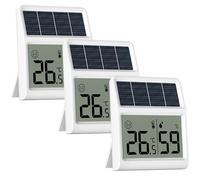 Termometro Ambiente Igrometro Solare, Alimentato dalla luce naturale interna senza bisogno di batterie, Termoigrometro Digitale, Igrometro Umidità Casa