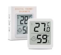 Termometro Ambiente Interno, 1 Pezzo LCD Mini Igrometro Digitale Professionale, Rilevatore Misuratore di Umidità e Temperatura Igrometro Termometro Interni con Supporto In Metallo per Case, Bianco