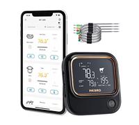 Termometro Barbecue Wi-Fi Bluetooth, INKBIRD Termometro Cucina IBT-26S,Controllo APP,Allarme Temperatura e Timer, Ricaricabile,4 Sonde,per Carne e Forno BBQ Alimenti(2.4G), Digitale