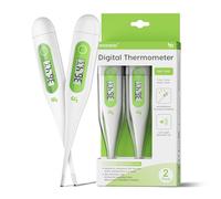 Termometro basale per febbre, rettale, orale, termometro ascellare, termometro febbre, per bambini, adulti, letture accurate e veloci, sonda impermeabile (verde erba-2 confezioni)
