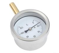 Termometro bimetallico 63 mm 0-120 °C con manicotto in rame da 1/2", indicatore di temperatura radiale in acciaio inox, per riscaldamento centralizzato, caldaie, griglie e uso industriale