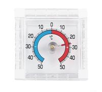 Termometro bimetallico da esterno quadrato per montaggio su finestra, resistente alle intemperie, per giardino, patio, serra, plastica, quadrante 7,6 cm