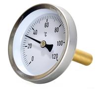 Termometro bimetallico per misurare la temperatura dell'acqua da 63 mm, 0-120 ℃ con clip sul termometro per tubi dell'acqua calda, per la temperatura del tubo del radiatore