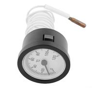 Termometro con sensore in ottone con tubo capillare, indicatore di temperatura analogico da 0 a 120 °C, per acqua, liquidi e olio, sensore di lettura a distanza con scala chiara, lunghezza 100 cm