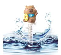 Termometro - con simpatico capibara galleggiante con corda,Tester Acqua Piscina e Termometro Nuoto,per Interni, Esterni, Bagno, Vasca Idromassaggio, Stagno, Fiume, Ragazzi e Ragazze