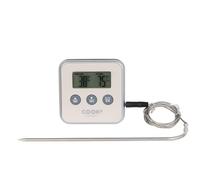 Termometro con Sonda/Timer, Rosso/Nero/Bianco/Verde