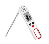 Termometro Cucina Digitale Pieghevole Bianco, con Sonda LCD | Termometro da Cucina Digitale Pieghevole, Sonda Lunga LCD Retroilluminato, per BBQ e Forno, Lettura Rapida e Precisa