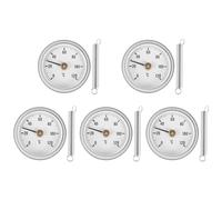 Termometro da 63 mm con clip per tubo, termometro a quadrante, piastra rotonda con molla, intervallo 0~120, custodia in alluminio, set da 5 pezzi