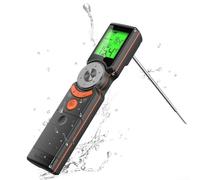 Termometro da cucina IP65 con sonda pieghevole in acciaio inossidabile e timer per cucinare all'aperto e all'interno (arancione)