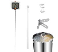 Termometro da cucina | Misuratore da cucina con sonda lunga e clip per pentola,Termometro da friggere con schermo rotante | Per ristorante esterno friggere cottura griglia