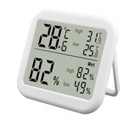 Termometro da esterno con ampio display per temperatura e umidità, funzione memoria, stazione meteo accurata per uso domestico e cameretta dei bambini, design ABS bianco (batterie AAA non incluse)