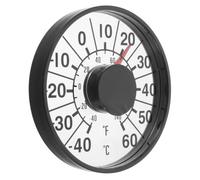 Termometro da Finestra Rotondo Nero Quadrante Trasparente Ultrapiatto ABS | Letture Accurate Resistenti alla Luce Solare, Design Invisibile Leggero, per Ufficio e Giardino D’inverno