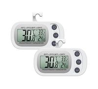 Termometro da Frigorifero, ORIA 2PCS Termometro Digitale da Frigorifero per Congelatore con Retro Magnetico e Gancio, Ampio Display LCD, Registrazione Max e Min, Perfetto per Casa, Caffè - Bianco