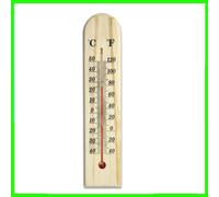TERMOMETRO DA MURO IN LEGNO PER INTERNO ESTERNO MISURA TEMPERATURA C° F° PARETE